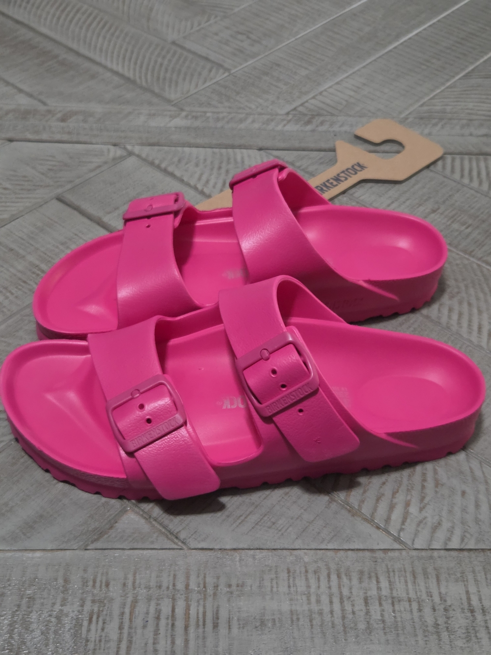 Birkenstock Hot Pink Dual-Strap Foam Slides - Picture 3 of 7